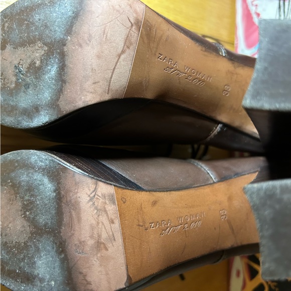 Special Edition Zara Brown Leather Booties - Picture 6 of 14